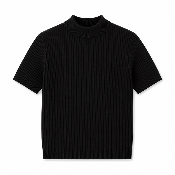 Ribbed Knit Polo