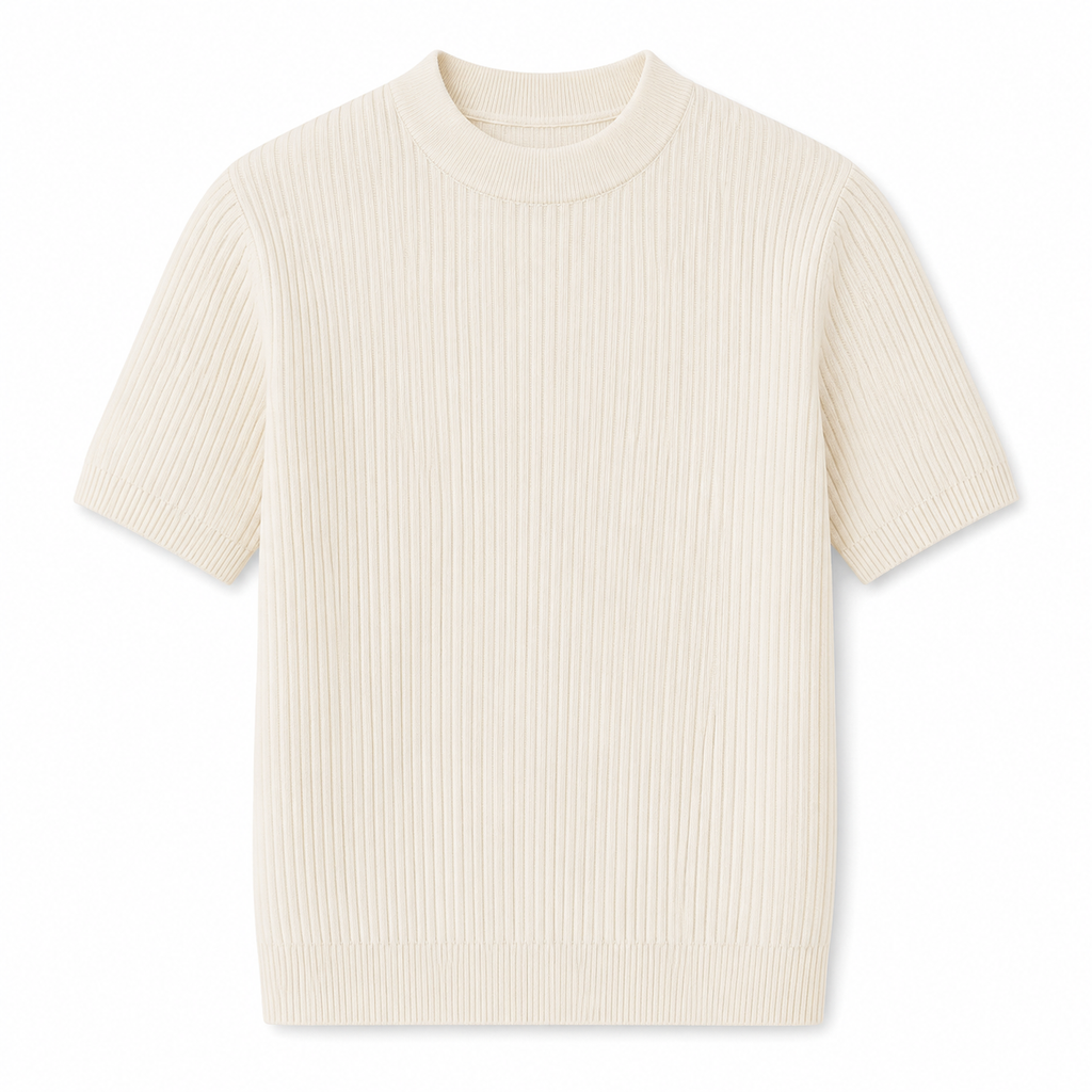 Ribbed Knit Polo