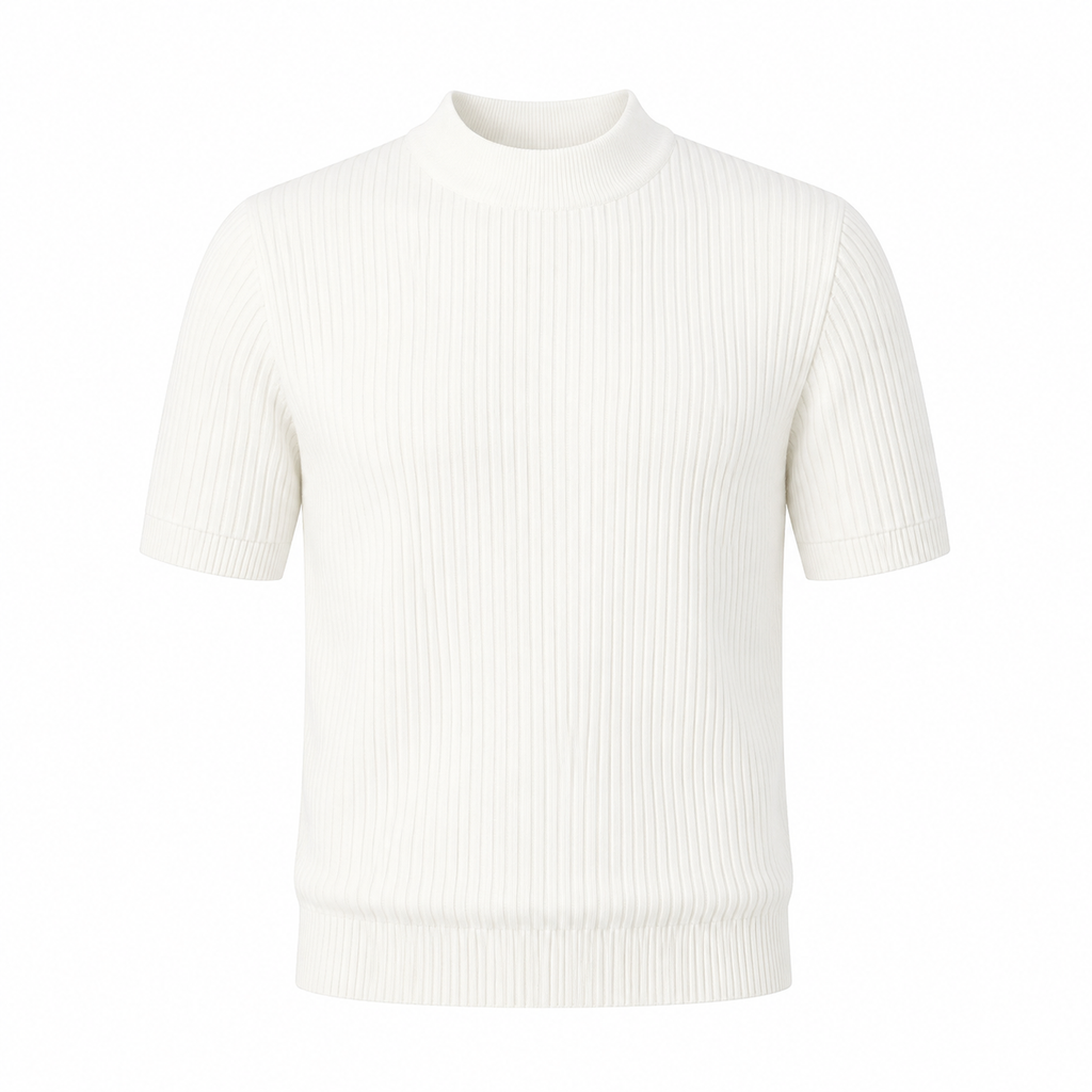 Ribbed Knit Polo