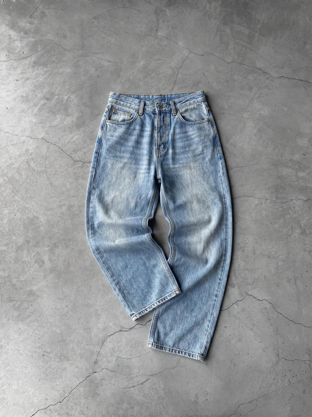 Washed Wide-Leg Jeans
