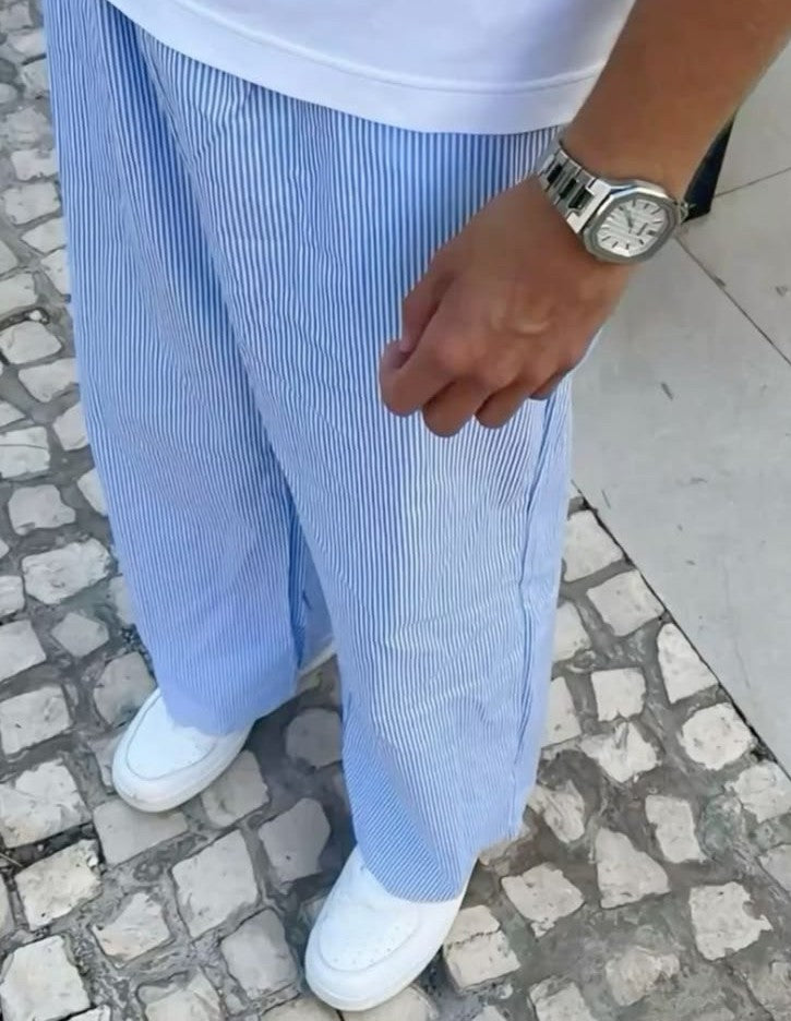 STRIPED LINEN PANTS