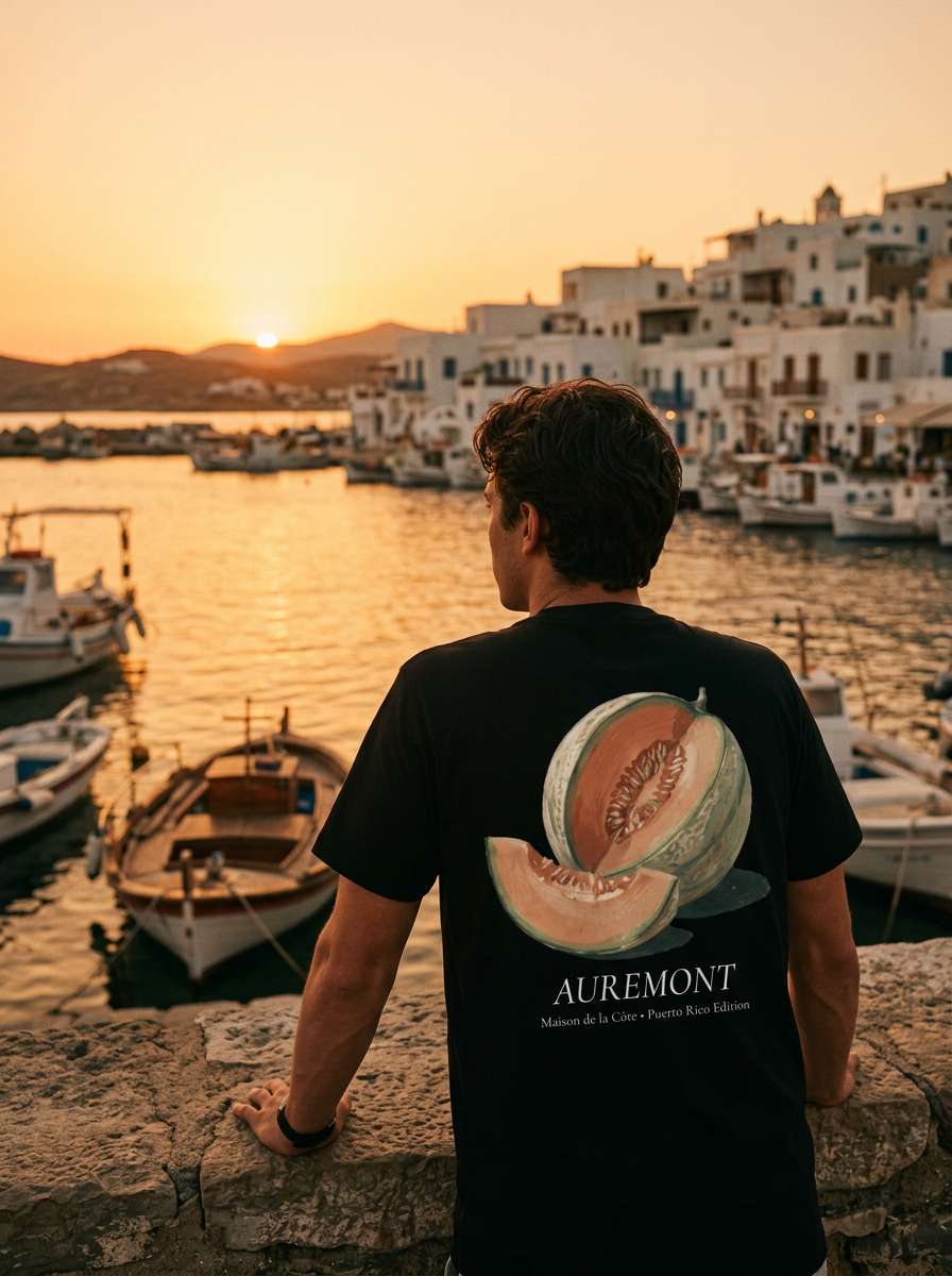 Auremont Cantaloupe Illustration T-Shirt | Vintage Fruit Botanical Tee