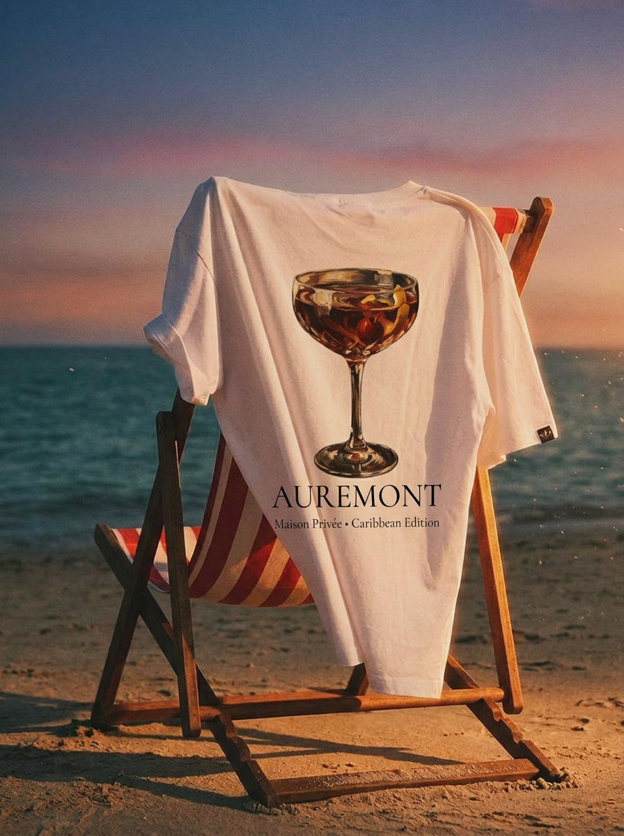 Auremont Cocktail Glass T-shirt | Vintage Coupe Illustration, Beverage Art