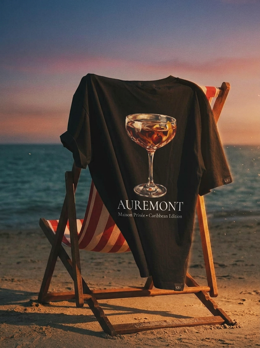 Auremont Cocktail Glass T-shirt | Vintage Coupe Illustration, Beverage Art